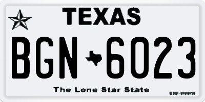 TX license plate BGN6023