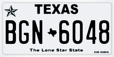 TX license plate BGN6048