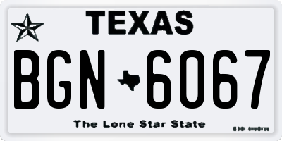 TX license plate BGN6067