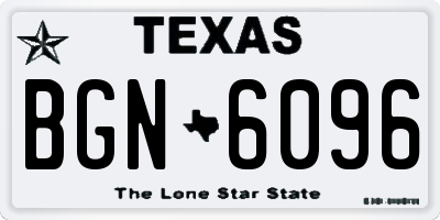 TX license plate BGN6096