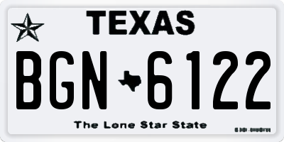 TX license plate BGN6122