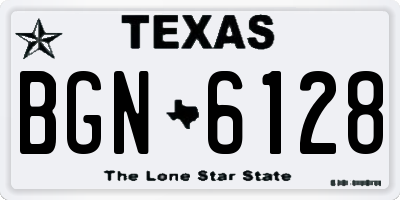 TX license plate BGN6128