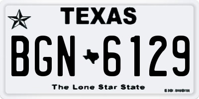 TX license plate BGN6129