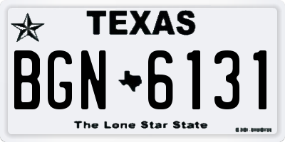 TX license plate BGN6131