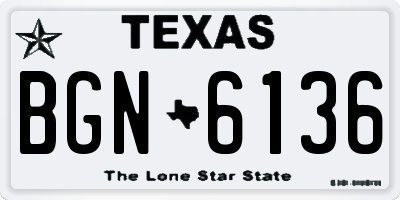 TX license plate BGN6136