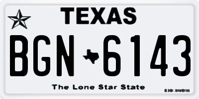 TX license plate BGN6143