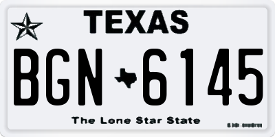 TX license plate BGN6145