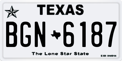 TX license plate BGN6187