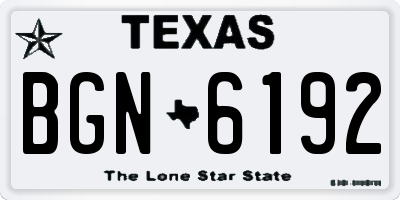 TX license plate BGN6192