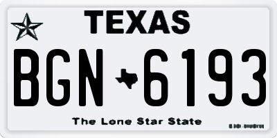 TX license plate BGN6193