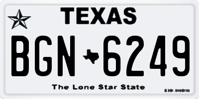 TX license plate BGN6249