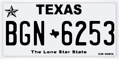 TX license plate BGN6253