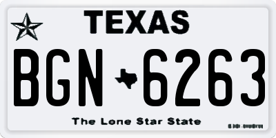 TX license plate BGN6263