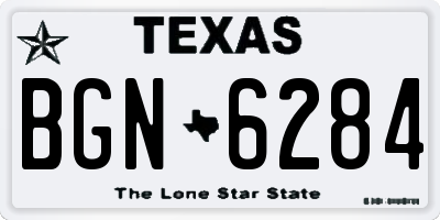 TX license plate BGN6284