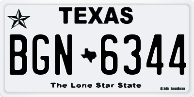 TX license plate BGN6344