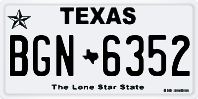 TX license plate BGN6352