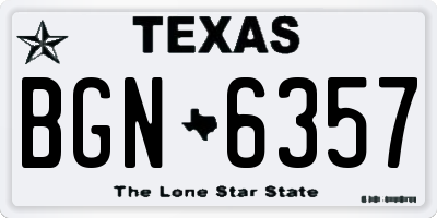 TX license plate BGN6357