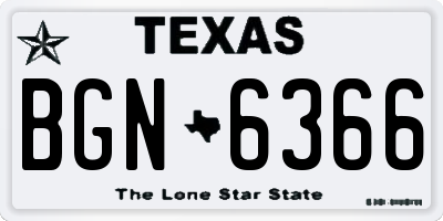 TX license plate BGN6366