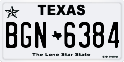 TX license plate BGN6384