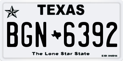TX license plate BGN6392