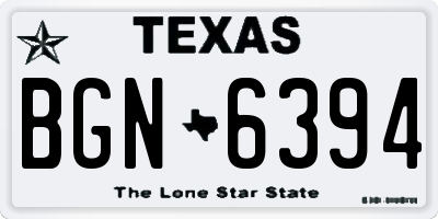 TX license plate BGN6394