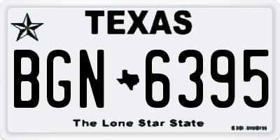 TX license plate BGN6395