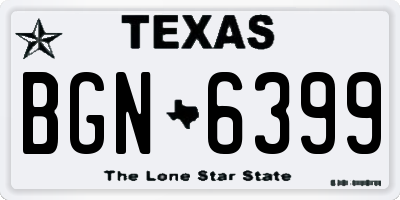 TX license plate BGN6399