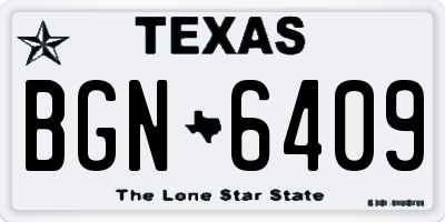 TX license plate BGN6409