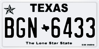 TX license plate BGN6433
