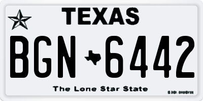 TX license plate BGN6442