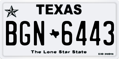 TX license plate BGN6443