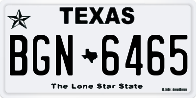 TX license plate BGN6465