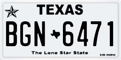 TX license plate BGN6471