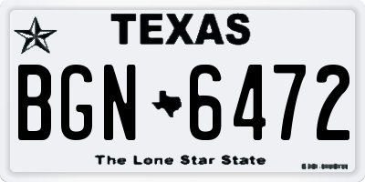 TX license plate BGN6472