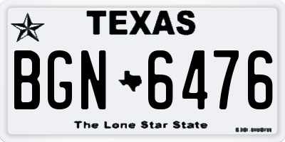 TX license plate BGN6476