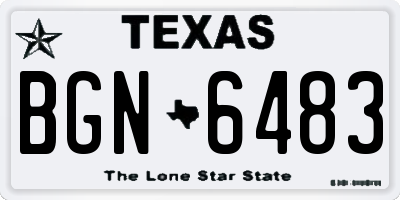 TX license plate BGN6483