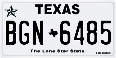 TX license plate BGN6485