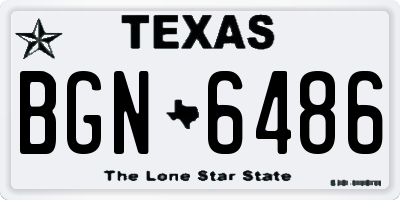 TX license plate BGN6486