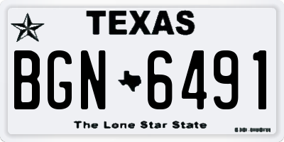 TX license plate BGN6491