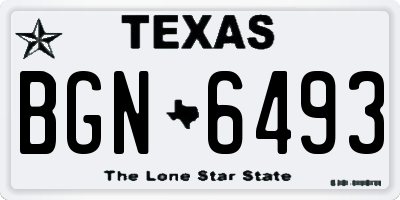 TX license plate BGN6493