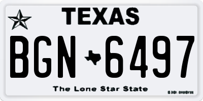 TX license plate BGN6497