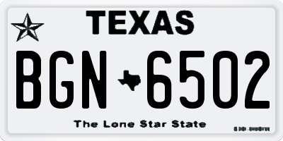 TX license plate BGN6502
