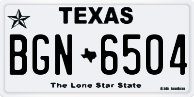 TX license plate BGN6504