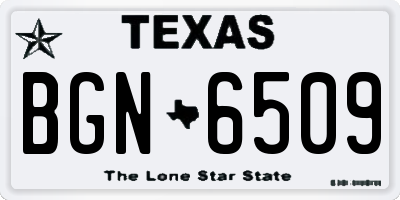 TX license plate BGN6509