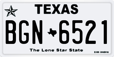 TX license plate BGN6521