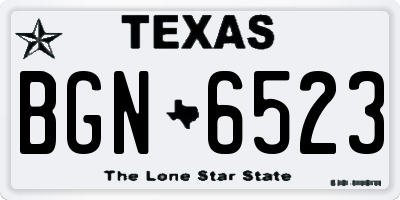 TX license plate BGN6523