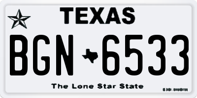 TX license plate BGN6533