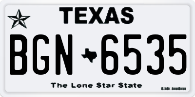 TX license plate BGN6535