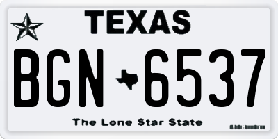 TX license plate BGN6537