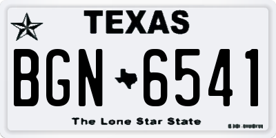 TX license plate BGN6541